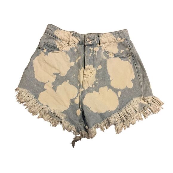 Wild Fable High Rise Frayed Denim Acid Wash Jean Short Shorts Preppy Beach Coast - Picture 1 of 11